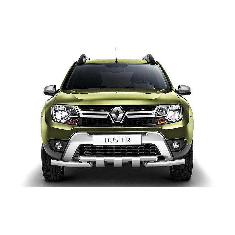 Защита переднего бампера PT GROUP RDU220203 63/63мм (НПС) на Renault DUSTER с 2016-2020 двойная с зубьями Защита переднего бампера PT GROUP RDU220203 63/63мм (НПС) на Renault DUSTER с 2016-2020 двойная с зубьями