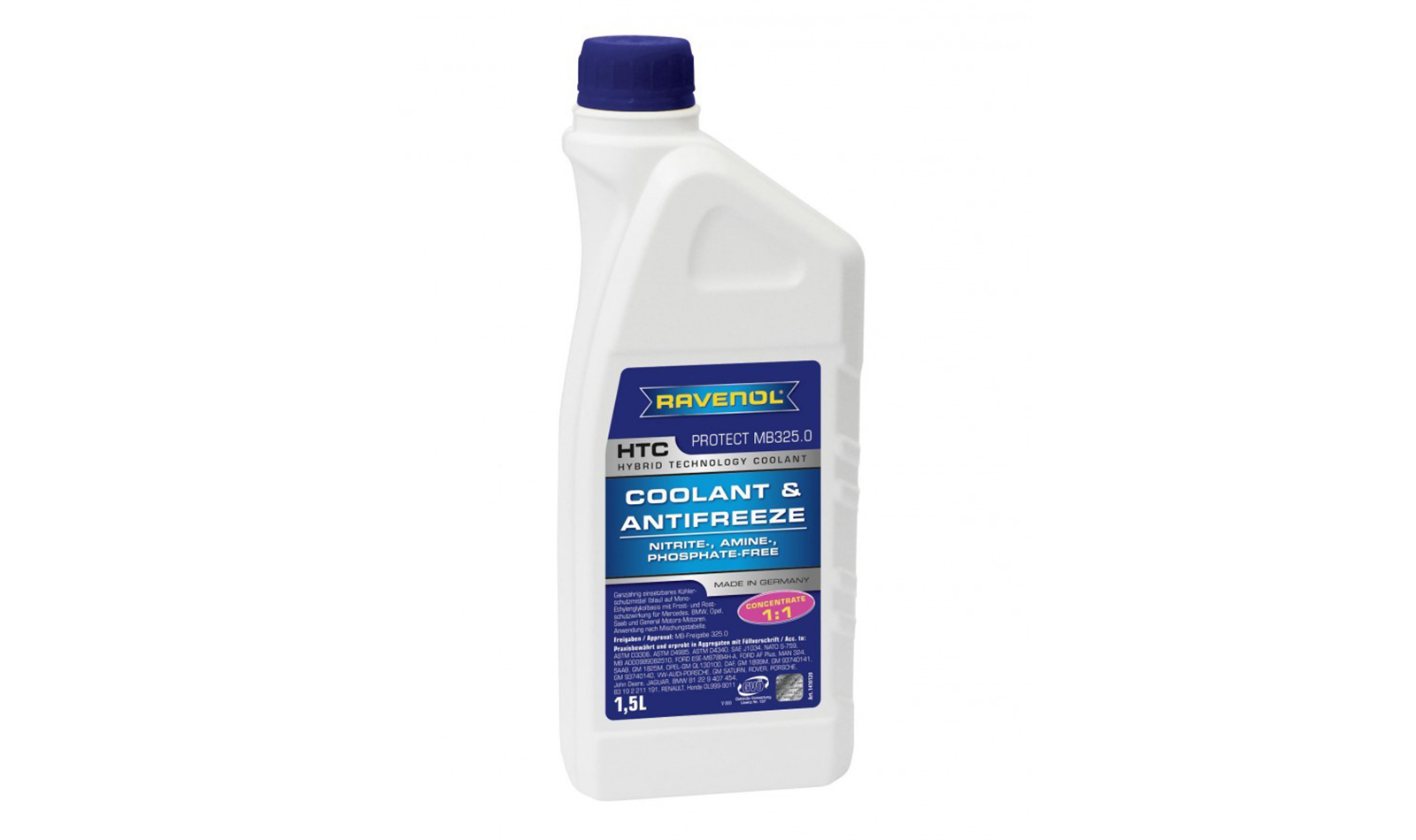 Антифриз RAVENOL HTC Concentrat -75 (синий) 1.5л. Антифриз RAVENOL HTC Concentrat -75 (синий) 1.5л.