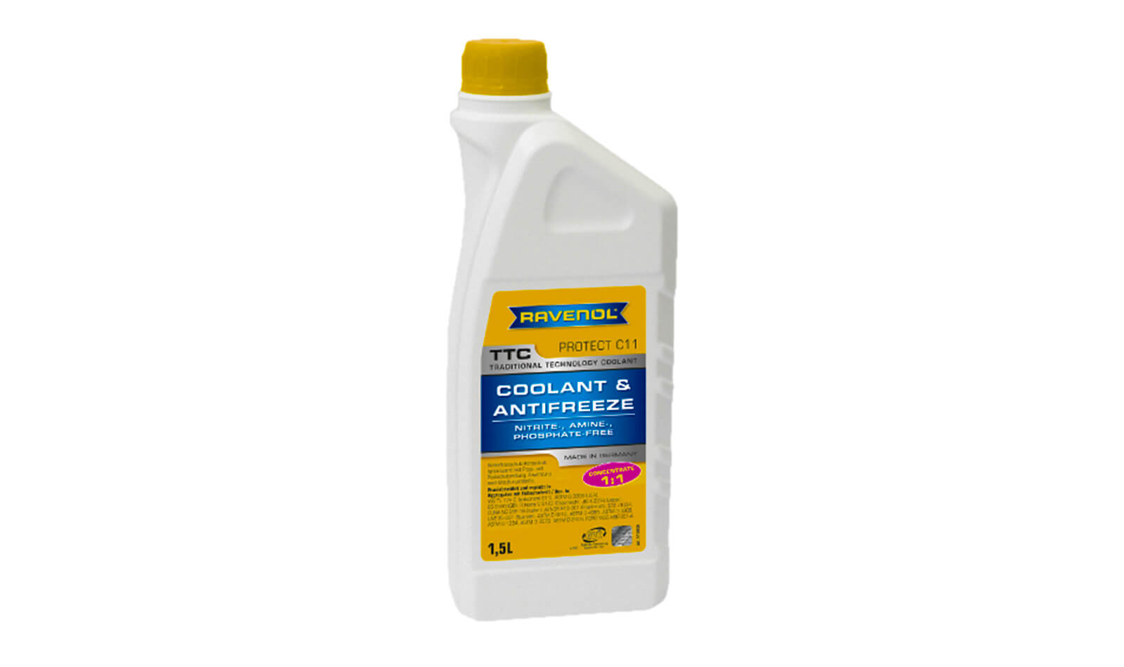 Антифриз RAVENOL TTC Premix -75 (концентрат желтый) (C11) 1.5л. Антифриз RAVENOL TTC Premix -75 (концентрат желтый) (C11) 1.5л.